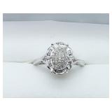10K White Gold, Diamond Cluster Ring