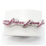 Sterling Silver, Ruby Bangle