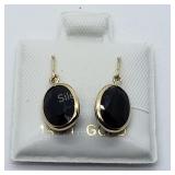 14K Yellow Gold, Sapphire Shepard Hook Earrings