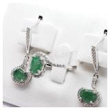 Sterling Silver, Cubic Zirconia Earring & Ring Set
