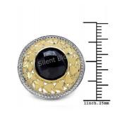 Gold-PlatedSterling Silver, Enhanced Sapphire Ring