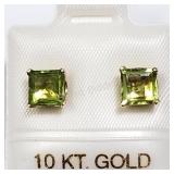 10K Yellow Gold, Peridot Earrings
