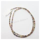 Sterling Silver, Fancy Color Sapphire Bead Necklac