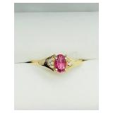 10K Yellow Gold, Tourmaline Diamond Ring