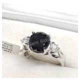14K White Gold, Black & White Diamond Ring