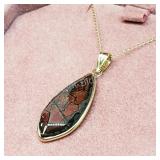 10K Yellow Gold, Canadian Ammolite Necklace