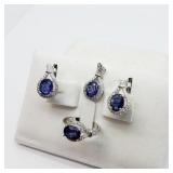 Sterling Silver, Earring, Pendant, Ring Set
