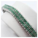 Sterling Silver, 120 Emerald Claw Setting Bracelet