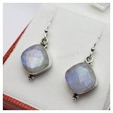 Sterling Silver, Moonstone Earrings