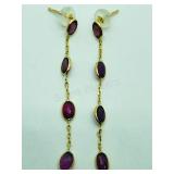 10K Yellow Gold, Tourmaline Journey Style Earrings
