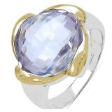 Rhodium Plated, Pink Amethyst Ring