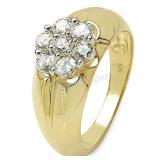 Gold-PlatedSterling Silver, Cubic Zirconia Ring