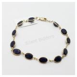 14K Yellow Gold, Natural Sapphire Bracelet