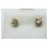 14K Yellow Gold, Diamond Earrings