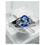 10KT Gold Tanzanite & Diamond Ring