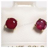 10K Yellow Gold, Ruby Earrings