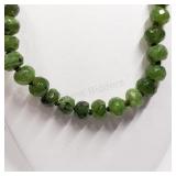 Sterling Silver, Jade Briolette Beads Necklace