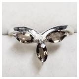 Sterling Silver, Smoky Quartz Ring