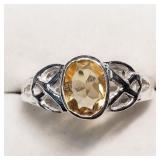 Sterling Silver, Citrine Ring