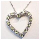 Sterling Silver, Peridot Necklace
