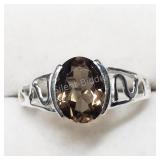 Sterling Silver, Smoky Quartz Ring