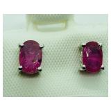 Sterling Silver, Ruby Earrings