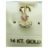 10K Yellow Gold, Cubic Zirconia Pendant