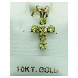 10K Yellow Gold, Peridot Pendant