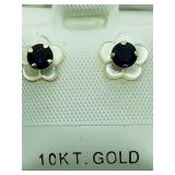 10K Yellow Gold, Sapphire Earrings