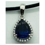 Sterling Silver, Creaed Tanzanite Pendant
