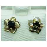 10K White Gold, Tourmaline Earrings