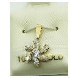 10K Yellow Gold, Cubic Zirconia Pendant