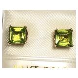 14K Gold, Peridot Earrings