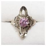 Sterling Silver, Pink Cz Ring