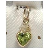 14K Yellow Gold, Peridot Pendant