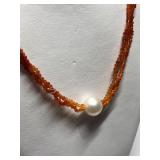 Silver, Carnelian Necklace