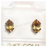 10K White Gold, Citrine Earrings