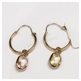 14K Yellow Gold, Fancy Color Sapphire Earrings