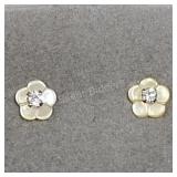 14K Yellow Gold, Mother Of Pearl Earrings