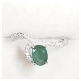 Sterling Silver, Emerald Ring