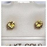 14K Yellow Gold, Yellow Topaz Earrings