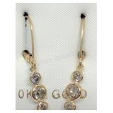10K Yellow Gold, Diamond Earrings