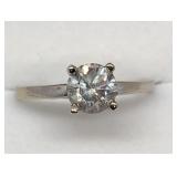 14K White Gold, Diamond Solitaire Ring