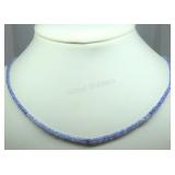 Sterling Silver, Tanzanite Bead Necklace
