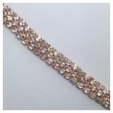 Sterling Silver, Morganite Bracelet