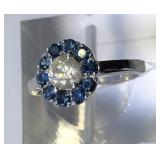10K Diamond & Sapphire Ring