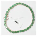 Sterling Silver, Emerald Bracelet