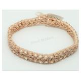 Sterling Silver, Morganite Tennis Bracelet