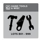 Hand Tools & Misc - Lots 901-999