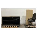 Cabinet, Filing Cabinet, & Chair